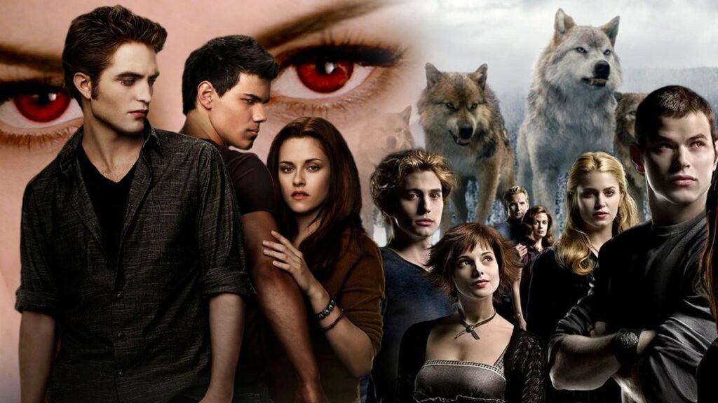 How does the Twilight series portray vampires and werewolves?