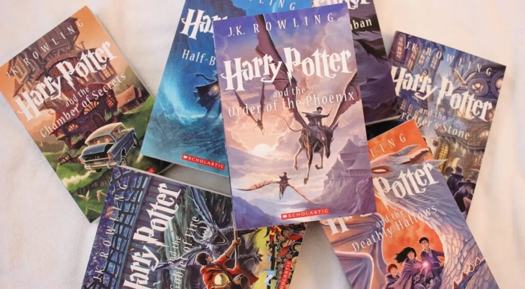 How does the Harry Potter series enhance children's vocabulary?