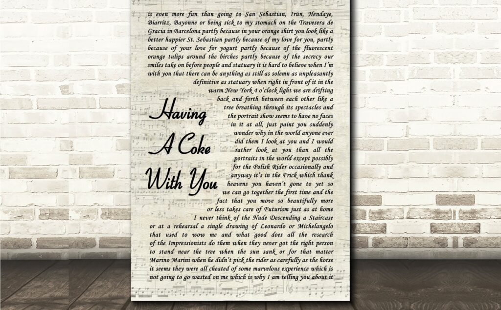 "Having a Coke with You" by Frank O’Hara